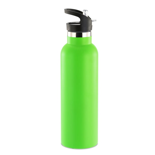 Stainless Steel Cycling Sports Camping Travel Drink Water Bottle 1L w/ Pouch